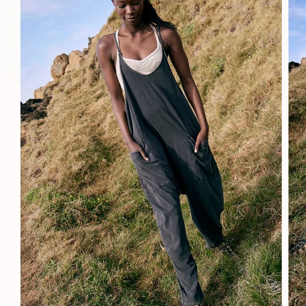 Free People HotShot Onesie - Washed Black